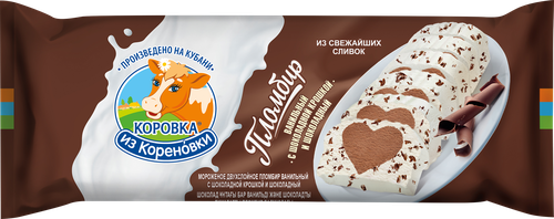 

Мороженое пломбир Коровка из Кореновки ванильный и шоколадный с шоколадной крошкой 400 г