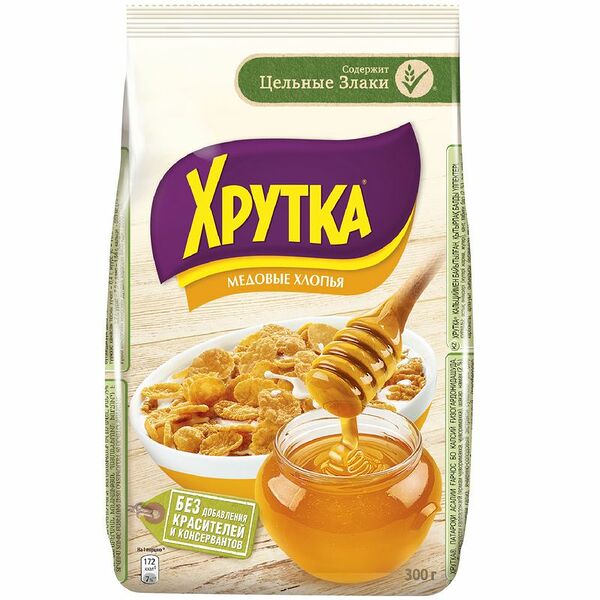 Хлопья кукурузные Хрутка медовые, 300г