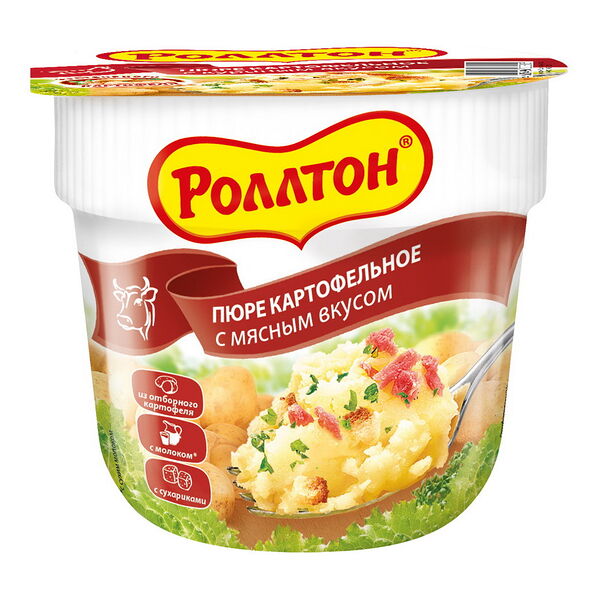 Пюре картофельное БП Роллтон Мясное т/ст вес 40 г.