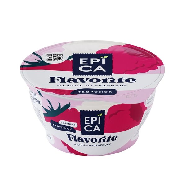 Десерт творожный Epica Flavorite малина-маскарпоне 7.7%, 130 г