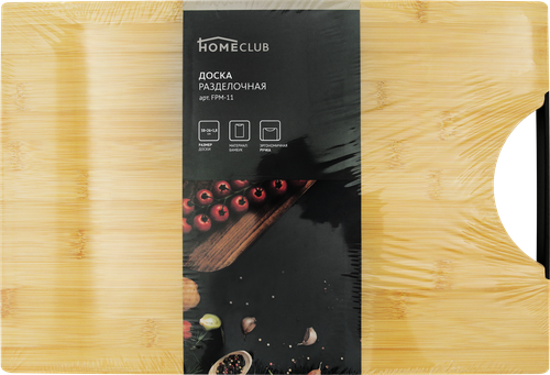 

Доска разделочная HOMECLUB Steak Menu 38x26x1,8см, бамбук, Арт. FPM-11