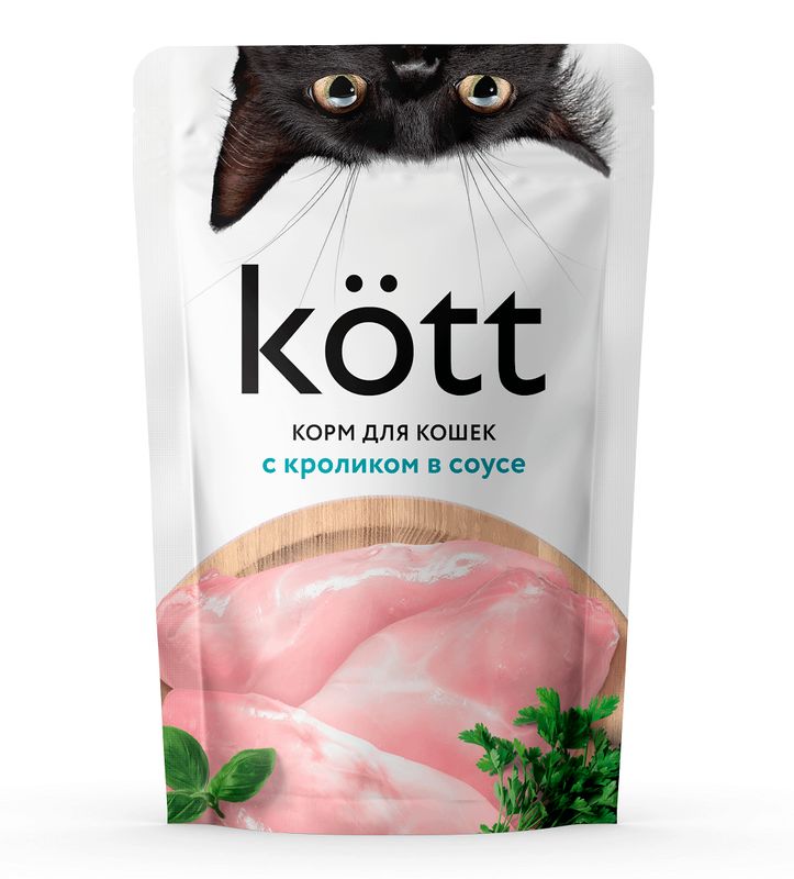 

Корм влажный Kott с кроликом в соусе для кошек 75 г