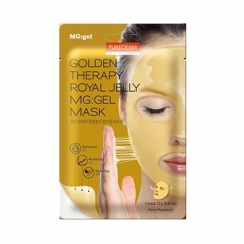 Маска для лица PureDerm Золотая гелевая маска с маточным молочком и золотом