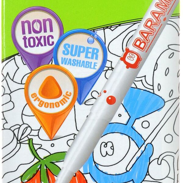 Фломастеры Барамба 6 цветов на водной основе