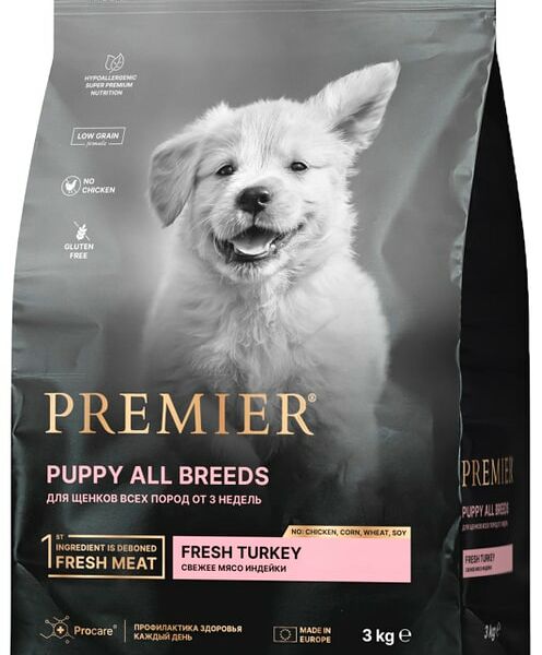 Сухой корм для щенков Premier Dog Turkey Puppy Свежее мясо индейки 3кг