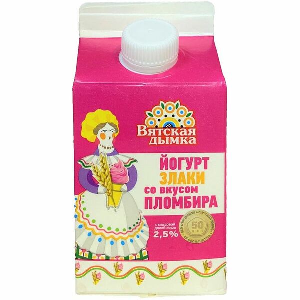 Йогурт Вятская Дымка злаки-пломбир, 2.5%