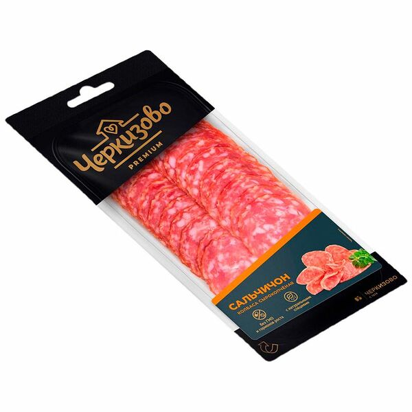 Колбаса сырокопчёная Черкизово Сальчичон в нарезке, 100г