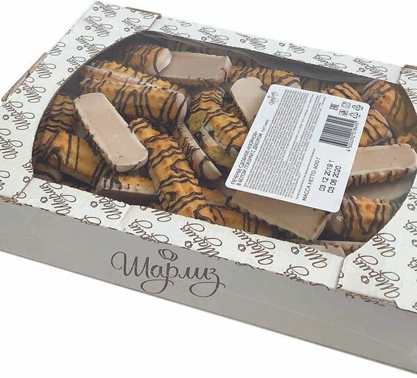 Печенье Шарлиз сдобное  Узорное в белой глазури 600г