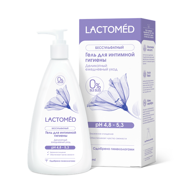 Lactomed Гель для интимной гигиены деликатный ежедневный уход 200 мл
