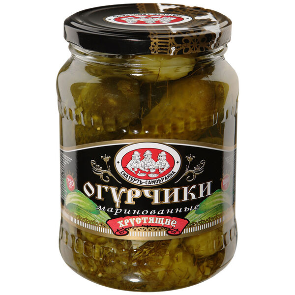 Огурчики маринованные Скатерть-Самобранка хрустящие