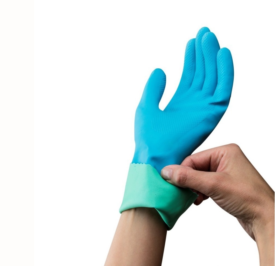 

Перчатки резиновые Vileda Комфорт с кремом для чувствительной кожи размер М, 1 пара