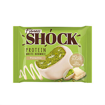 Печенье глазированное FitnesSHOCK Брауни Белый шоколад и фисташка