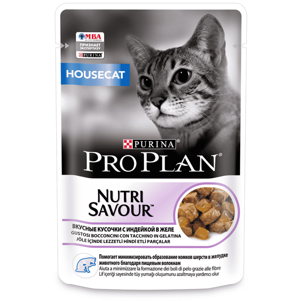 Корм для кошек Pro Plan Nutri Savour Housecat с индейкой в желе