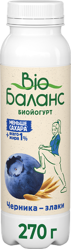 

Биойогурт питьевой Bio Баланс Черника-злаки 1% 270 г