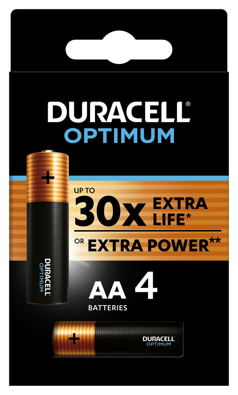 

Батарейки щелочные Optimum размер Аа, Duracell, 4 шт., Бельгия