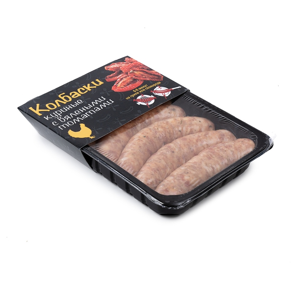 

Колбаски куриные с высушенными помидорчиками охлажденные Открытый огонь 550 г, Россия