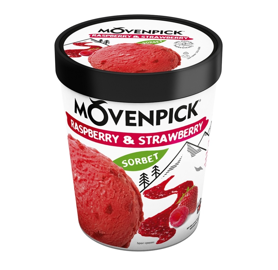 

Десерт Movenpick Sorbet Raspberry&Strawberry малина-клубника взбитый замороженный 306 г