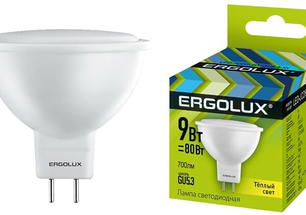 Лампа светодиодная Ergolux LED GU5.3 9Вт