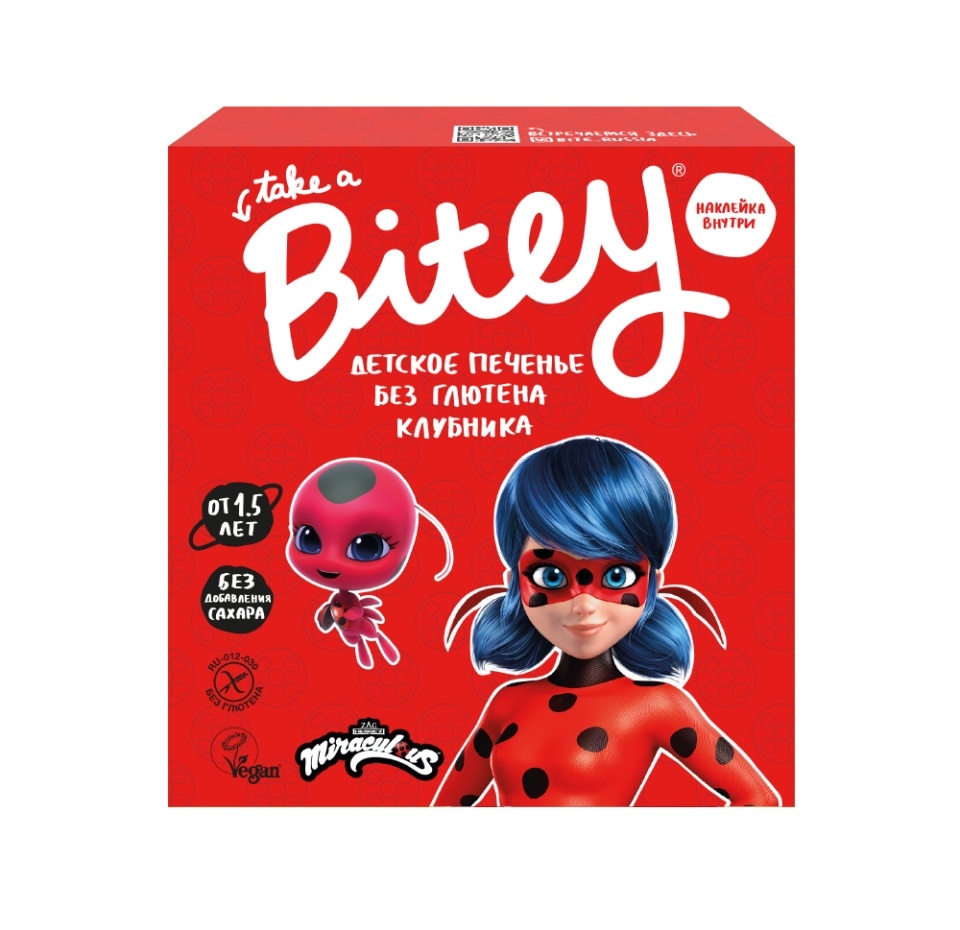 

Печенье Take a Bitey Клубника,без глютена, упаковка в ассортименте 1 шт 125 г