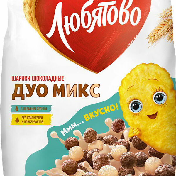 Шарики Любятово шоколадные Дуо Микс 200г