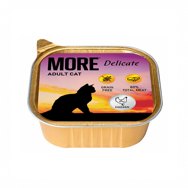 Корм для кошек MORE Delicate паштет с курицей ламист. 100г (упаковка - 16 шт)