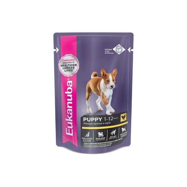 Корм консервированный для щенков EUKANUBA Euk Dog с курицей в соусе