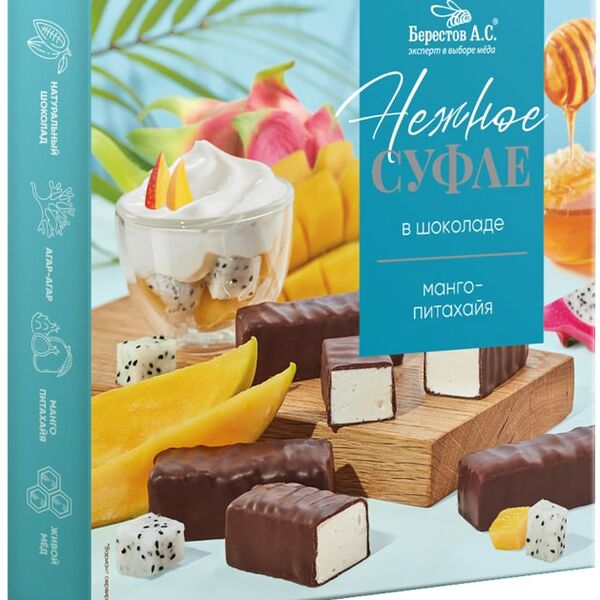 Суфле Берестов А.С. в шоколаде Манго-Питахайя 155г