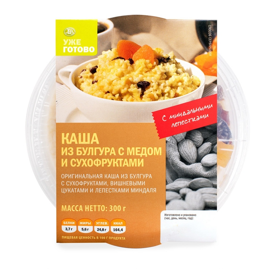 

Каша из булгура с медом и сухофруктами «Уже Готово» 300 г, Россия