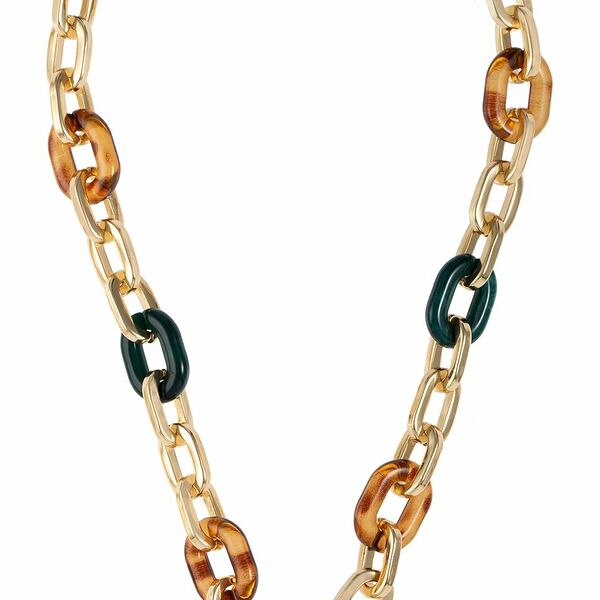 RONDA O/W 22/23 248Nл Колье, ювелирный сплав, ацетат, золочение, р.45