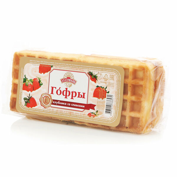 Гофры клубника со сливками Аладушкин, 122г