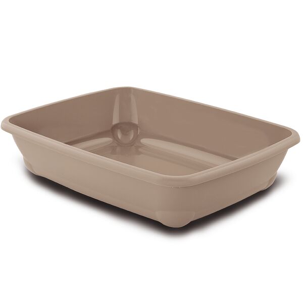 Туалет для кошек MP Bergamo с бортиком средний мокачино 45х35х10 см