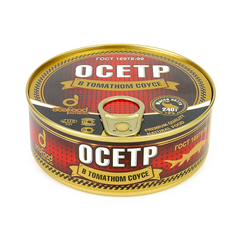 

Осетр EcoFood Armenia в томатном соусе 240 г