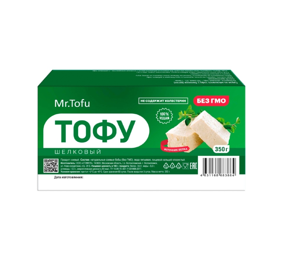 

Тофу шелковый 5% Mr. Tofu 350г, Россия
