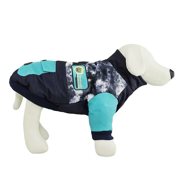 Жилетка для собак НЕ ОДИН ДОМА Космос, синяя, XL, длина спинки 45см