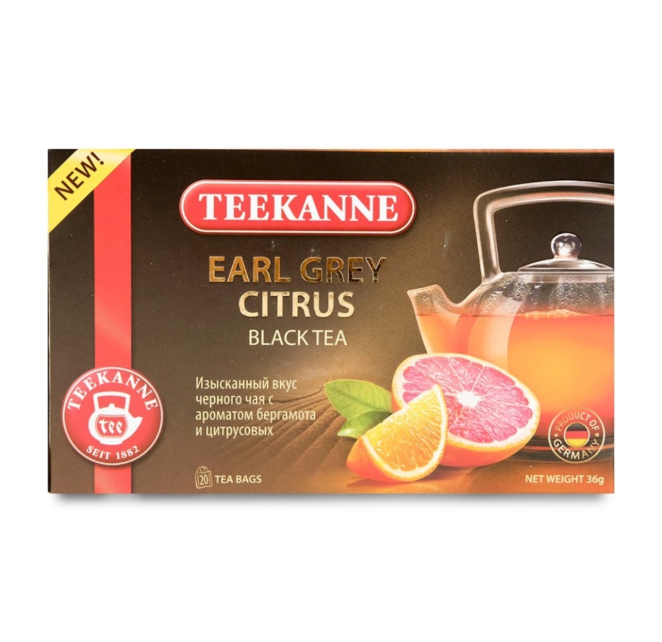 

Чай черный Teekanne Earl Grey Citrus, 20х1,8 г