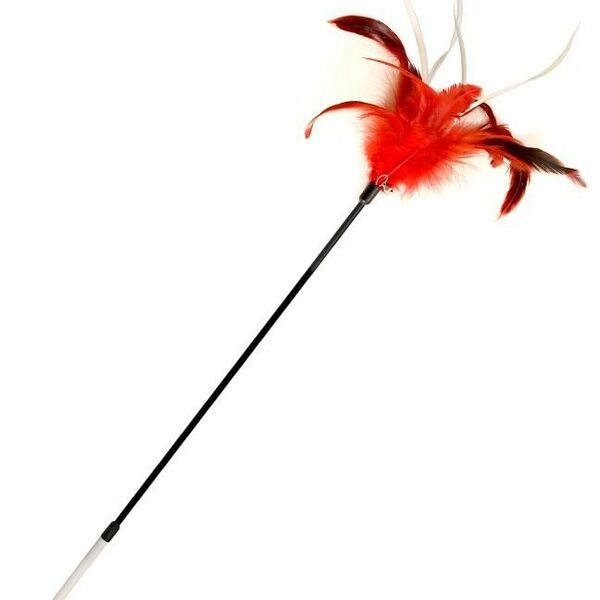 Удочка-дразнилка для кошек Triol c перьями, цвет в ассортименте