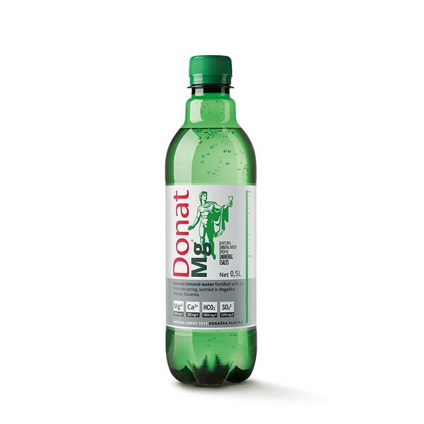 Вода минеральная газированная, Donat Mg, 0.5 л