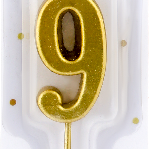 Свеча Цифра 9, цвет металлик Арт. СЦМ9