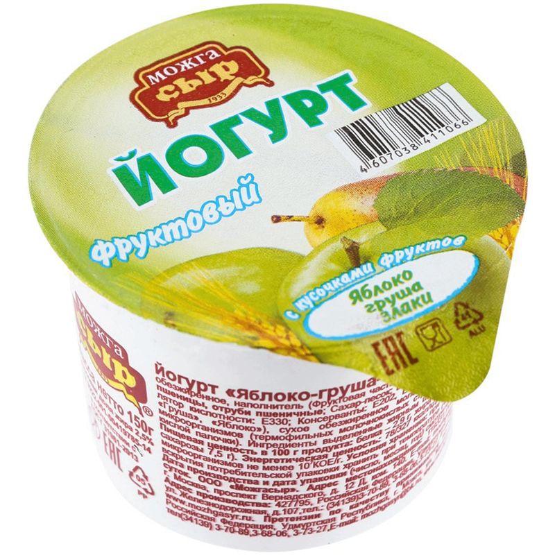 

Йогурт Можгасыр яблоко-груша-злаки 2.5% 150 г