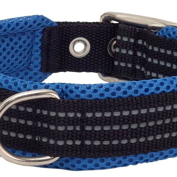 Каскад ошейник нейлоновый с мягкой подкладкой 39-45 см., Синий