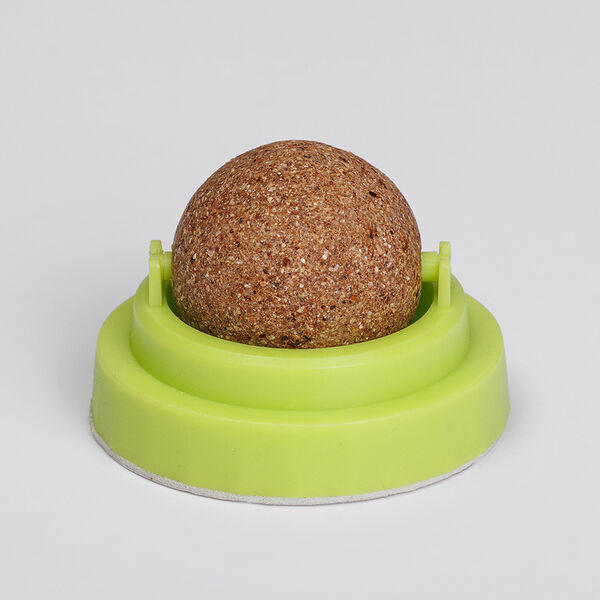 Игрушка для кошек с мататаби и фруктовой пудрой Шарик-лизунец, 3,4х4,7х4,7 см