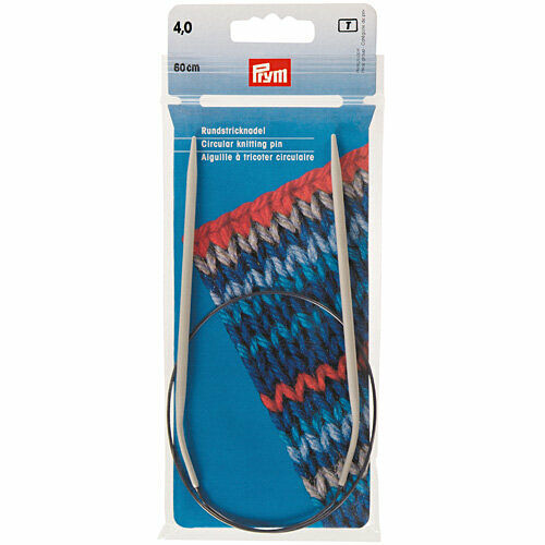 211262 Спицы круговые алюмин., серый цв. 60 см 4,00 мм Prym,упак