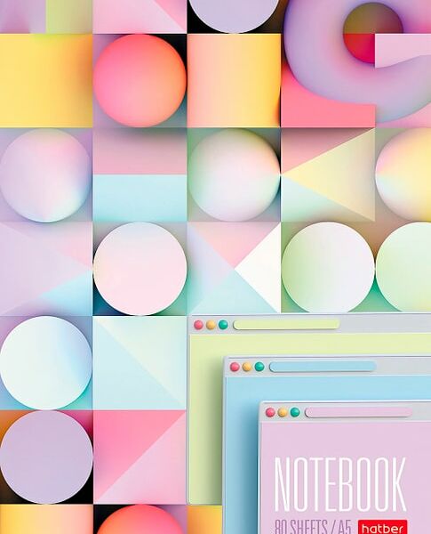 Блокнот Hatber Multicolor УФ-лак жесткая подложка А5 клетка 80л