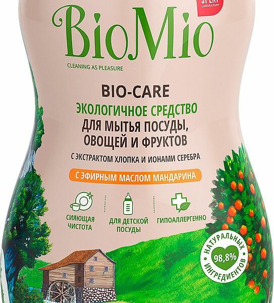 Средство для мытья посуды, овощей и фруктов BioMio Bio-care Эфирное масло мандарина