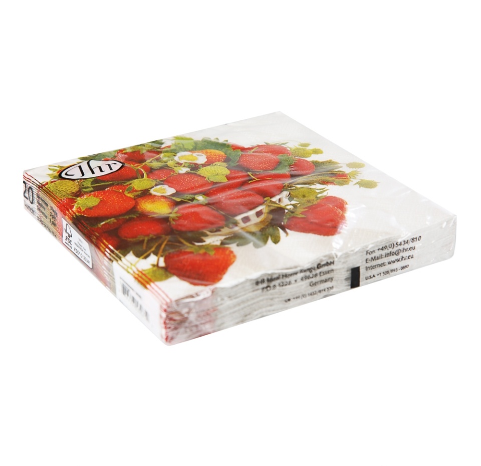 

Салфетки IHR Strawberry Bowl 33х33 см 20 шт