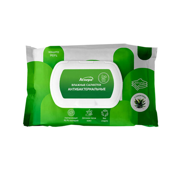 Салфетки влажные антибактериальные 100 шт