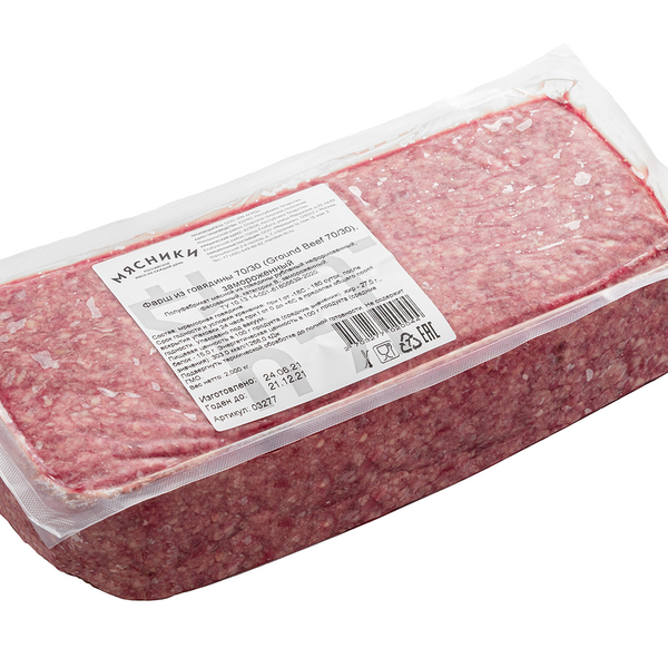 Фарш говяжий Мясники 70/30 замороженный в/у