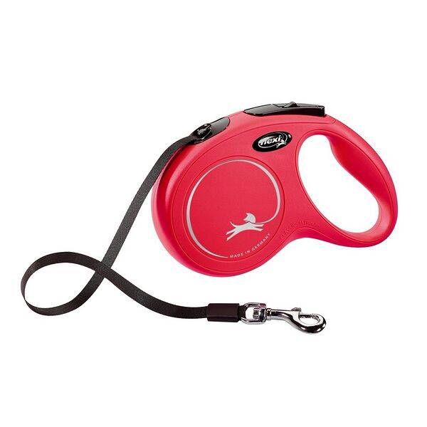 Рулетка для собак Flexi New Classic до 25 кг (5 м лента) M, Красный
