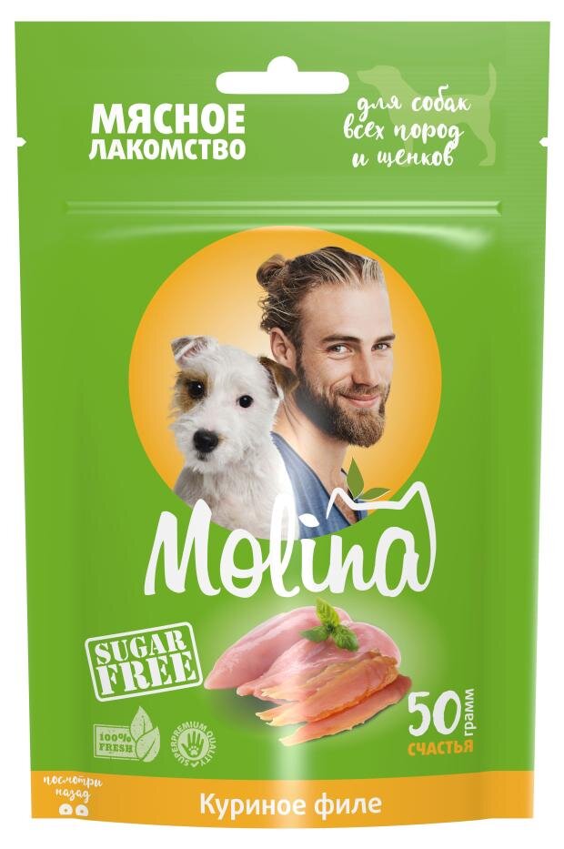 

Лакомство для собак Molina куриное филе 50 г