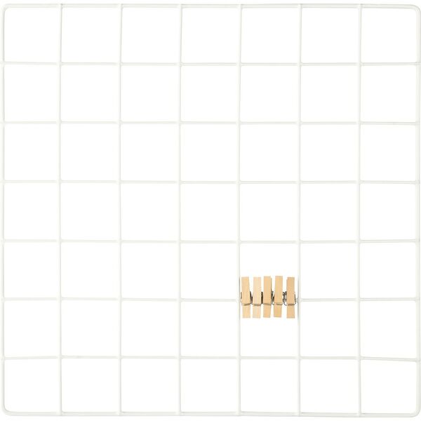 Органайзер-решетка Волшебная страна Квадрат, 35х35 см, металл, 5 клипс, белый